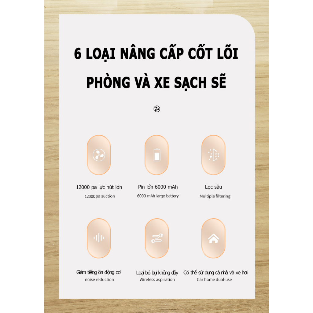 Máy Hút Bụi cầm tay Không Dây xe hơi 4 trong 1 Philips ,12000 pa hút mạnh，công xuất lớn hút cực sạch