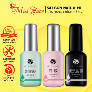 Base / top / cứng móng hoa hồng - bộ 3 hoa hồng