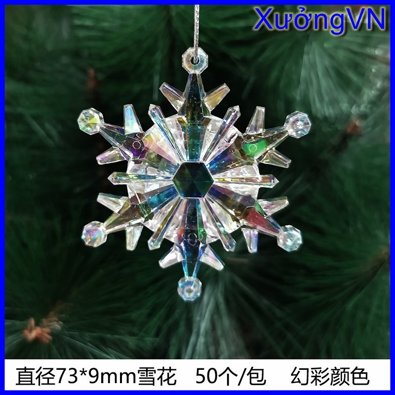 Bông tuyết acrylic trong suốt trang trí cây thông giáng sinh - Noel Lung linh