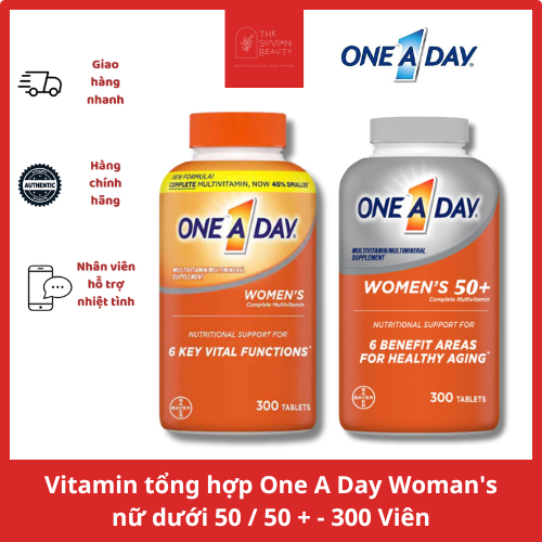 Vitamin tổng hợp One A Day Woman's cho nữ dưới 50 / trên 50 tuổi - 300 Viên
