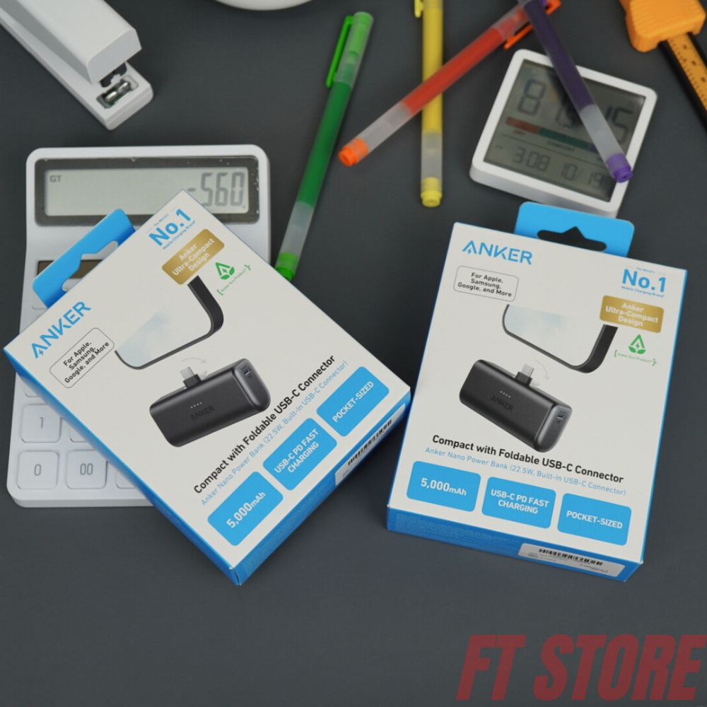 Pin sạc dự phòng Anker cho IP 15 kèm đầu sạc type C A1653 5000mAh sạc nhanh 22,5W 20W 12W - BH18TH CHÍNH HÃNG