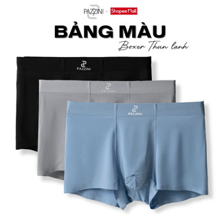 Quần sịp nam boxer PAZZINI thun lạnh combo 3 quần kháng khuẩn, không để vết hằn trên da, thoáng khí kháng khuẩn BX006