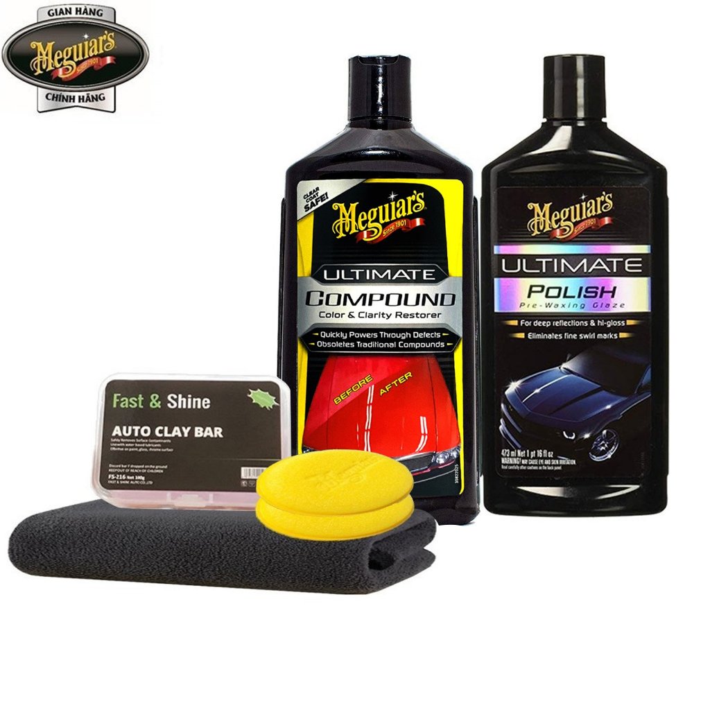 Meguiar's Combo Đánh bóng, loại bỏ khuyết điểm trên bề mặt sơn xe (6 sản phẩm) - CB2213