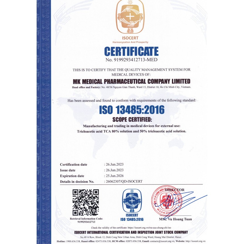 TRICHLOROACETIC ACID  50% LOẠI BỎ SÙI - MỤN CÓC AN TOÀN