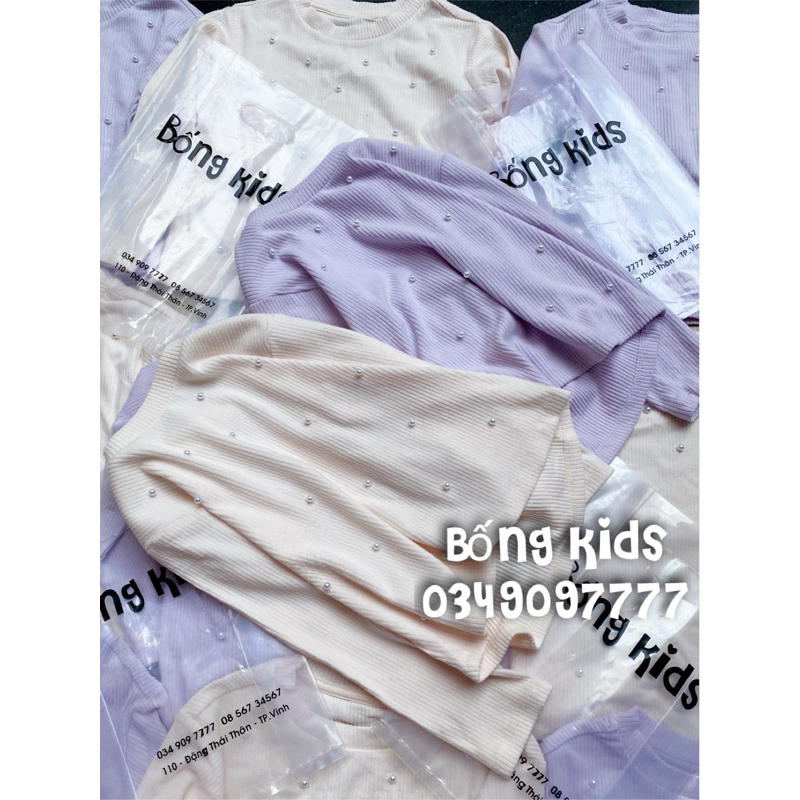 Áo Len Gân Bé Gái Đính Hạt GÊ