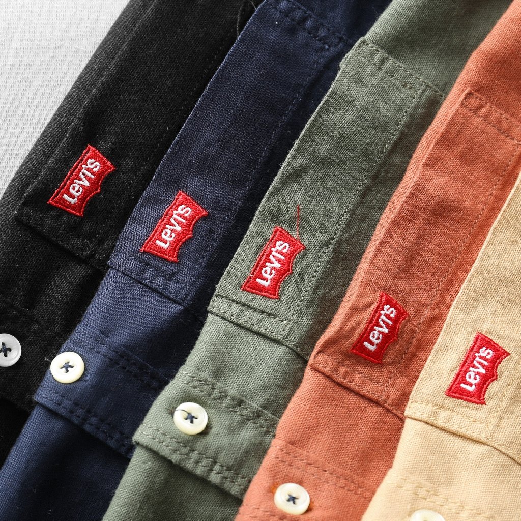 Áo sơ mi tay ngắn denim LV vải đũi chính phẩm hãng vải mịn mát phù hợp cho mùa du lịch tiệc tùng