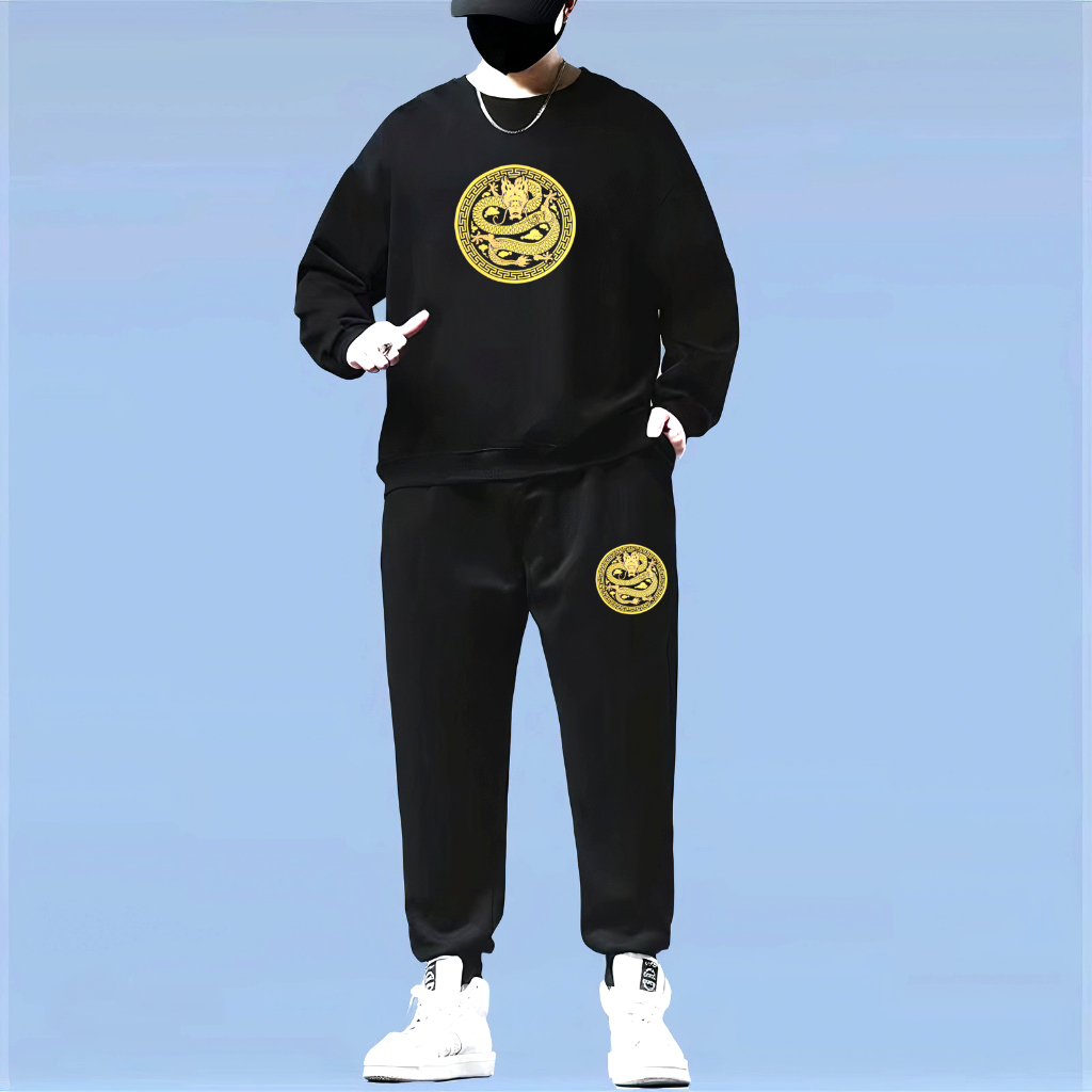 Bộ Thể Thao Nỉ Nam Bigsize 55KG đến 118KG, Đồ Bộ Thu Đông Nam Tay dài co dãn thoáng khí Kiểu Hàn Quốc