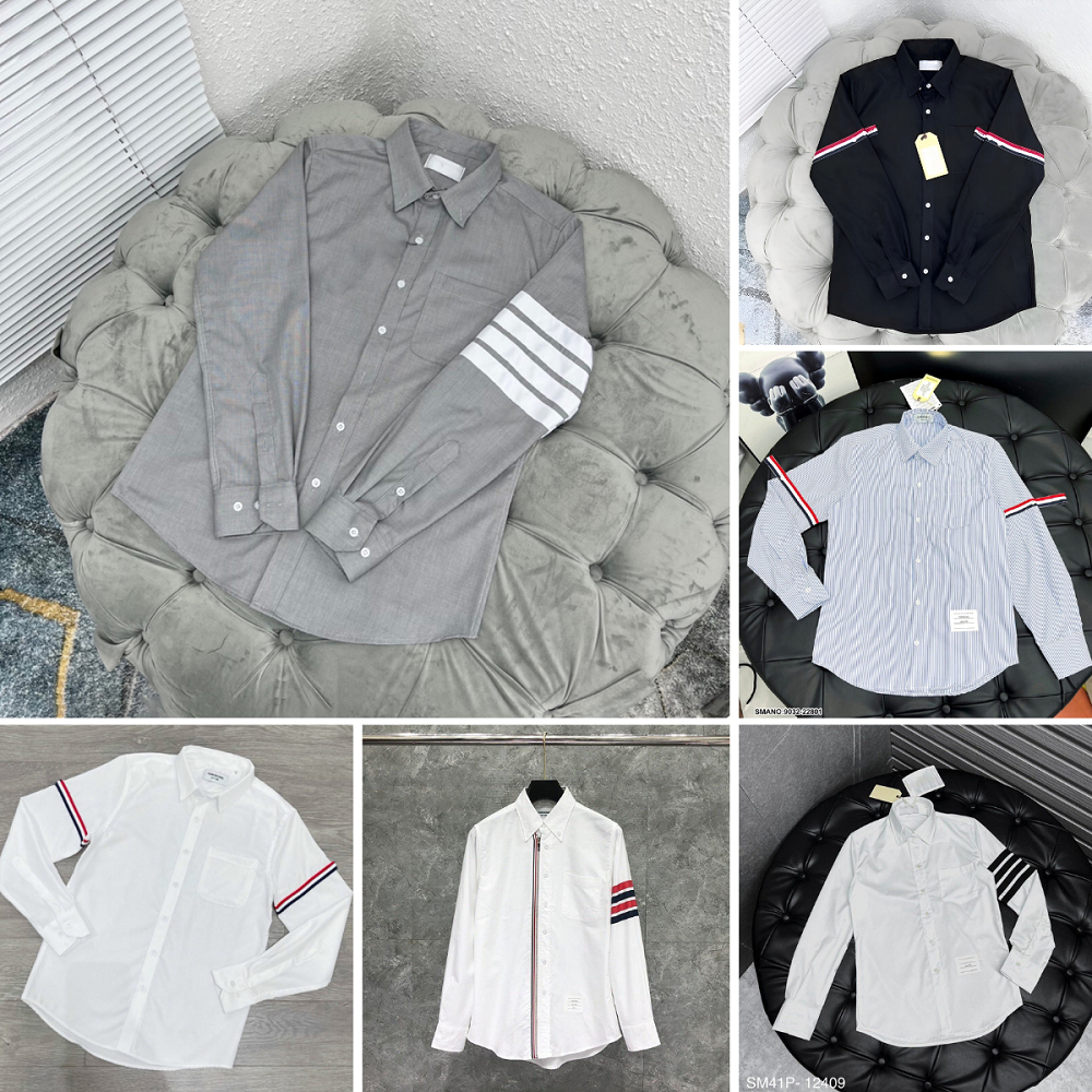 Áo sơ mi ThomBrowne chất vải mịn không nhăn - Áo Sơ Mi Nam Trơn Dài Tay Vải Cao Cấp Boy Phố áo quốc dân hot 2023