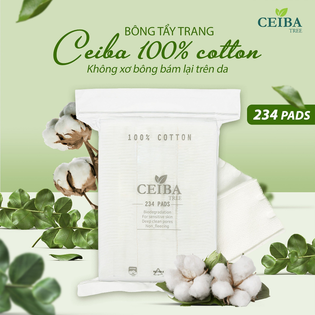 Bông Tẩy Trang Tia'm Ceiba 100% Cotton Siêu Tiết Kiệm Dung Dịch