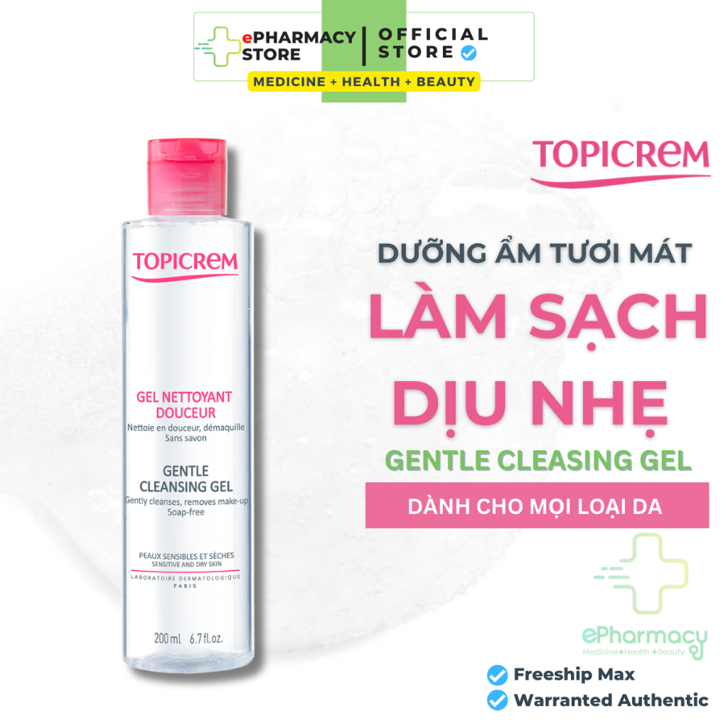 - Sữa rửa mặt Topicrem cho da khô