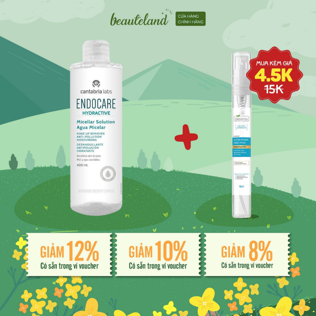 Nước Tẩy Trang Endocare Hydractive Micellar Solution Agua Micelar 400ml