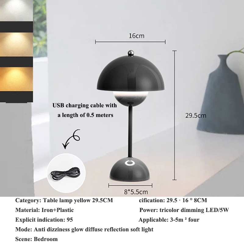 Flyingbear Đèn Ngủ Để Bàn Trang Trí Phòng Ngủ Hình Bông Hoa Phong Cách Bắc Âu