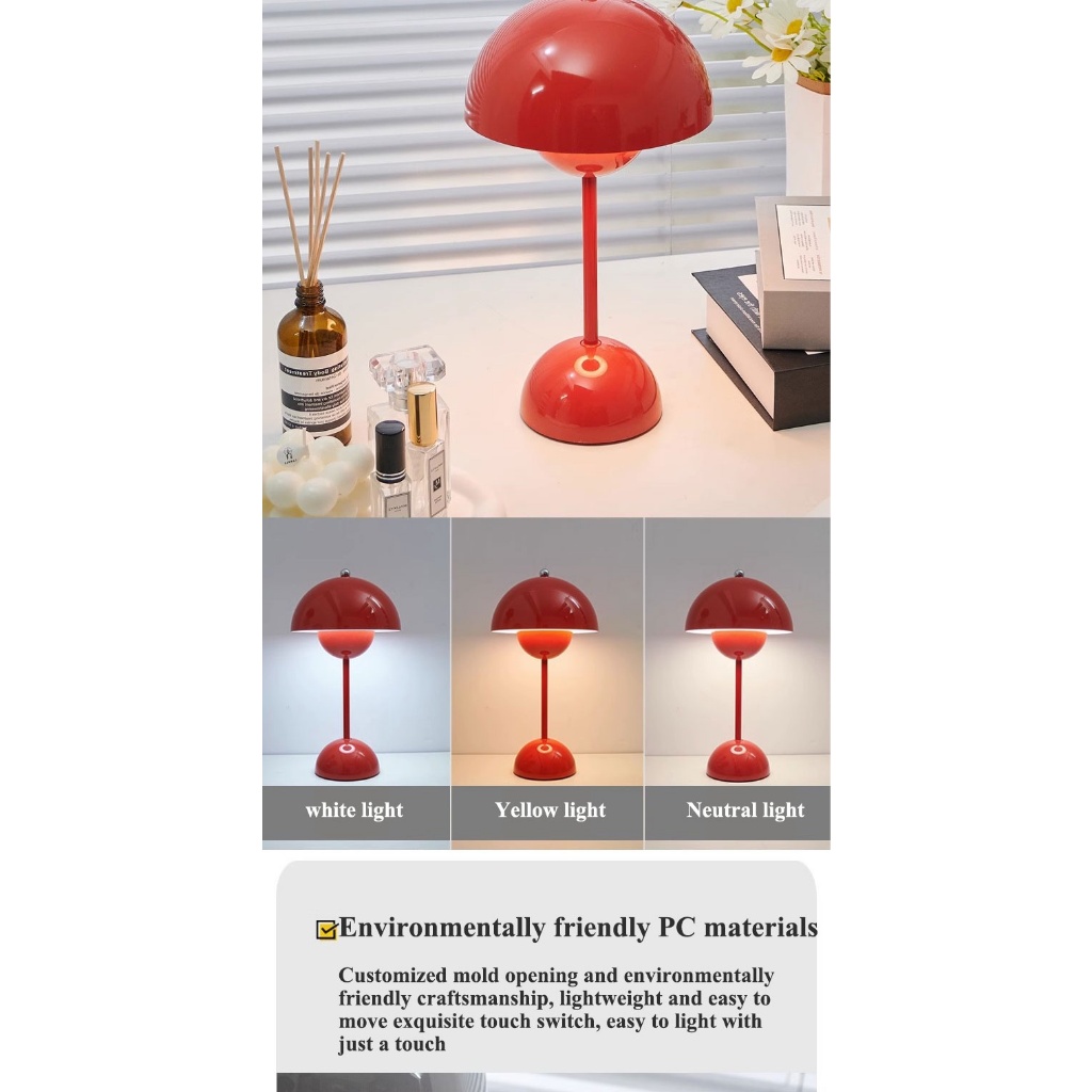 Flyingbear Đèn Ngủ Để Bàn Trang Trí Phòng Ngủ Hình Bông Hoa Phong Cách Bắc Âu