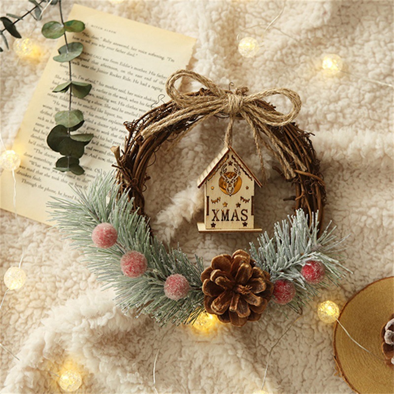 Vòng Nguyệt Quế Giáng Sinh Vòng Hoa Noel Treo Cửa Phòng Trang Trí Cây Thông Tiệc