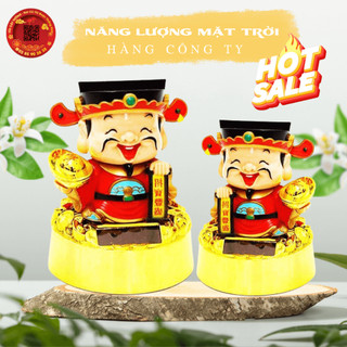 Thần tài vẫy tay gật đầu năng lượng mặt trời, đồ thờ cúng phong thủy, trang trí xe, quà tặng khai trương - TỎI CÁT TƯỜNG