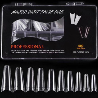 Móng típ- móng nối nhọn dài và típ than hộp 500 móng ( Gấu Nail)