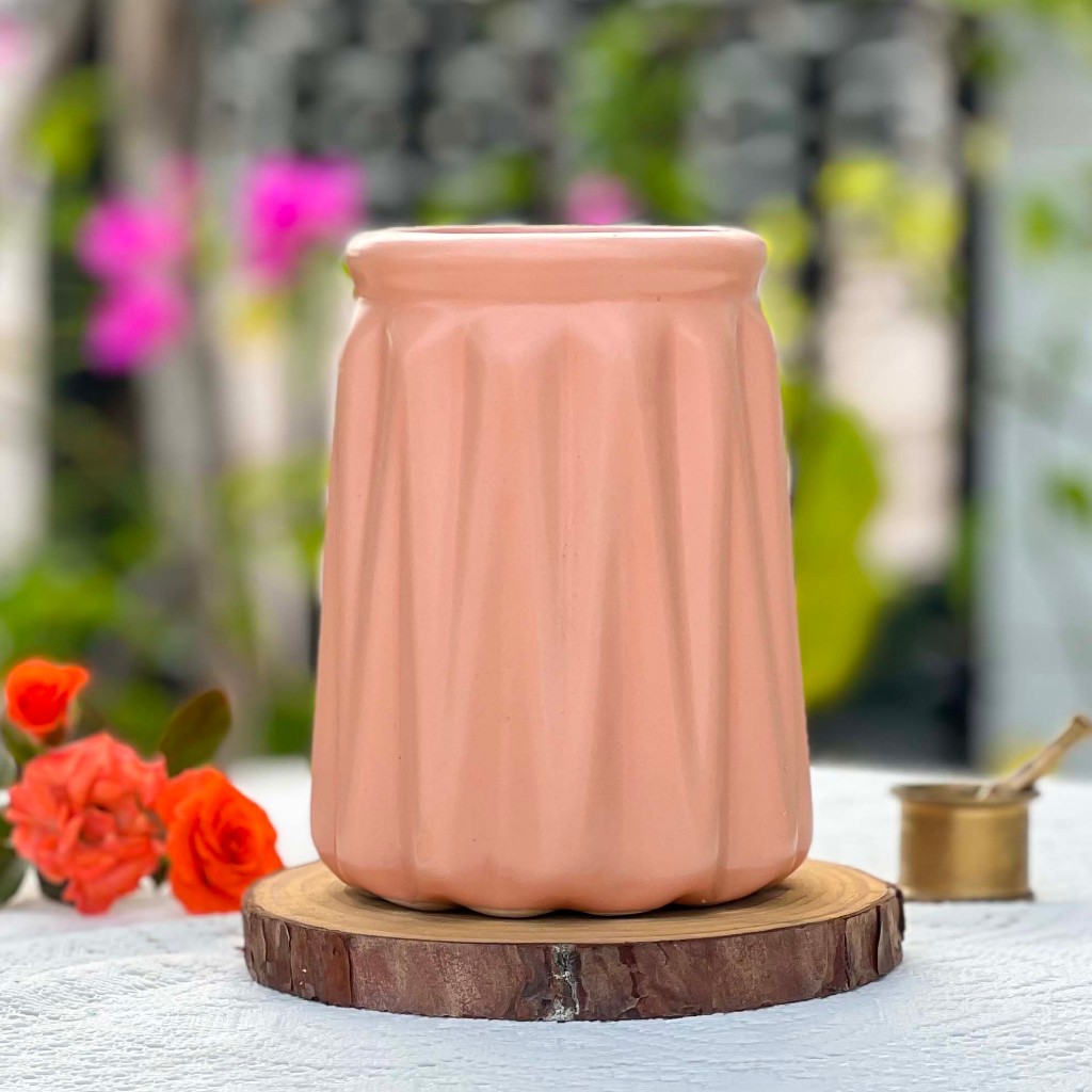 Lọ hoa gốm sứ Bát Tràng dáng mũi tên cao 14 cm - Bình cắm hoa nhỏ decor trang trí bàn làm việc giá rẻ