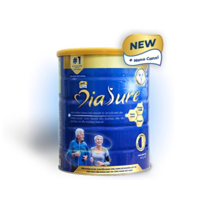 [Mẫu Mới] Sữa bột DiaSure lon 850g - Dinh dưỡng cho người tiểu đường