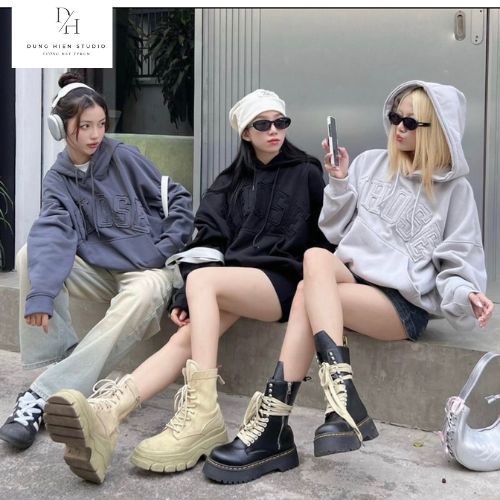 HOODIE BOXY - Áo hoodie thêu đấp vải Whose DHSTUDIO