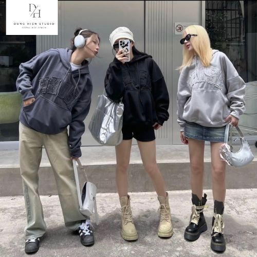 HOODIE BOXY - Áo hoodie thêu đấp vải Whose DHSTUDIO