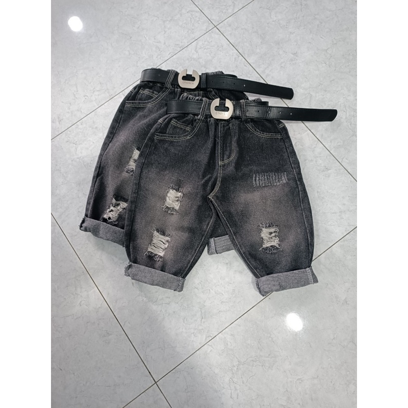 Quần jean baggy rách bé trai