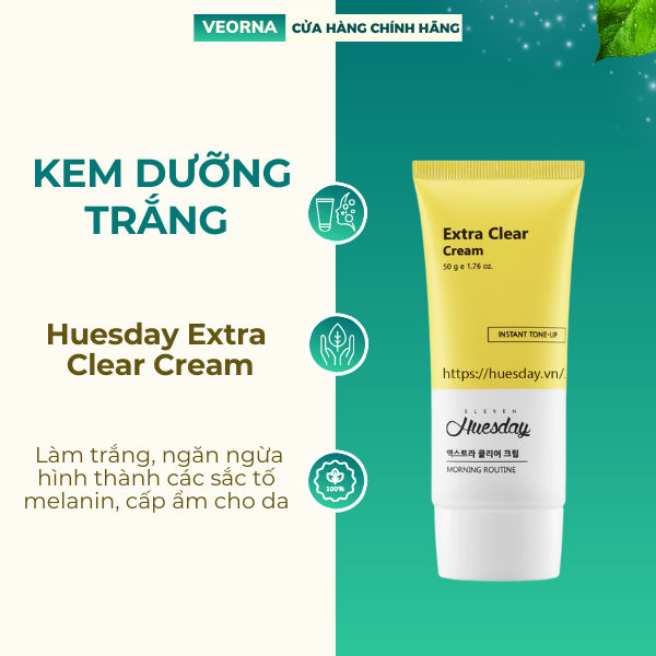 Kem Dưỡng Trắng Huesday Extra Clear Cream - 50g