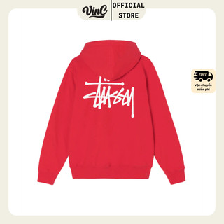 Áo hoodie stussy basic red - có sẵn