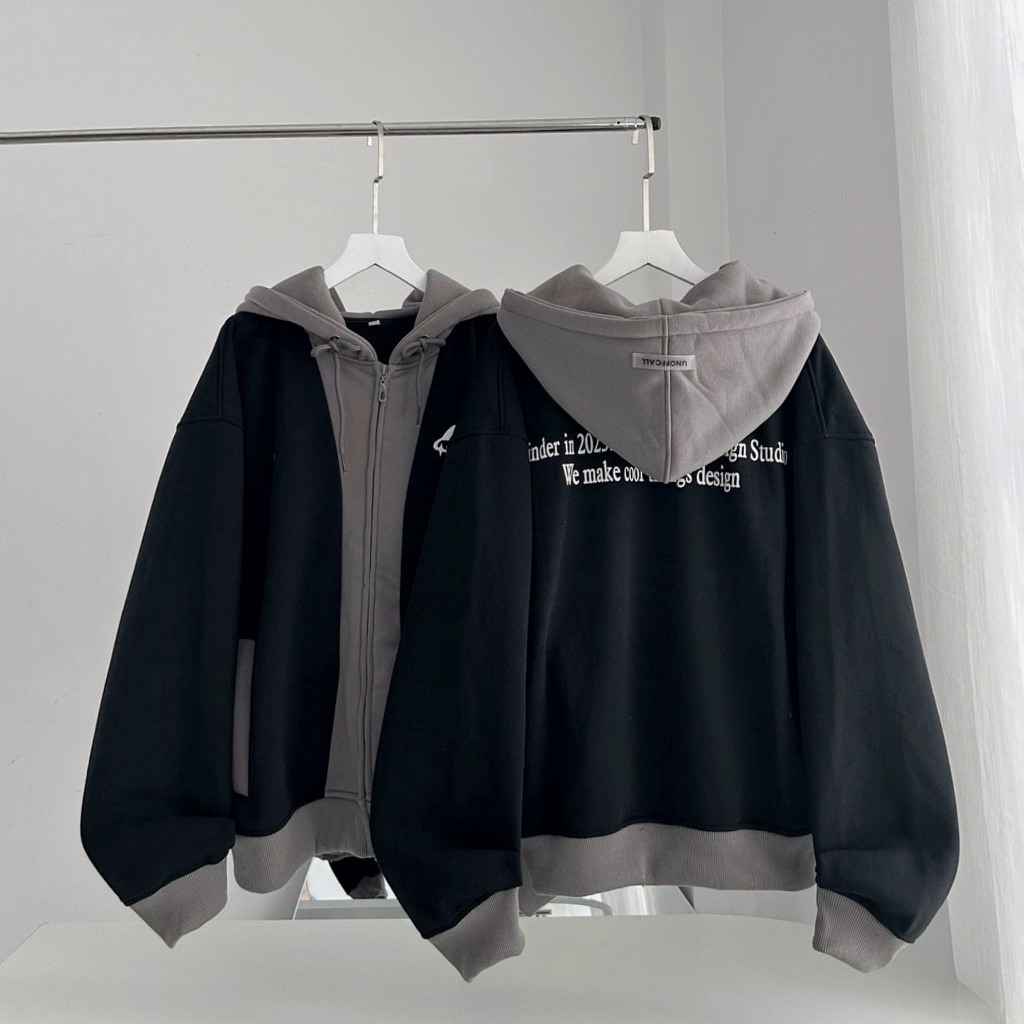 Áo Khoác Hoodie Logo S Form Boxy Nam Nữ Chất Nỉ Bông Dày Dặn Cá Tính_SSSTore