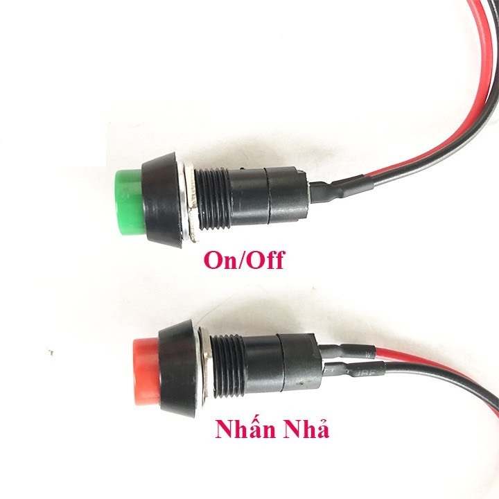 Công Tắc Nhấn Nhả - On/Off có dây nối lắp tiện lợi Đèn Pha, Đèn Trợ Sáng chống nước gắn như zin