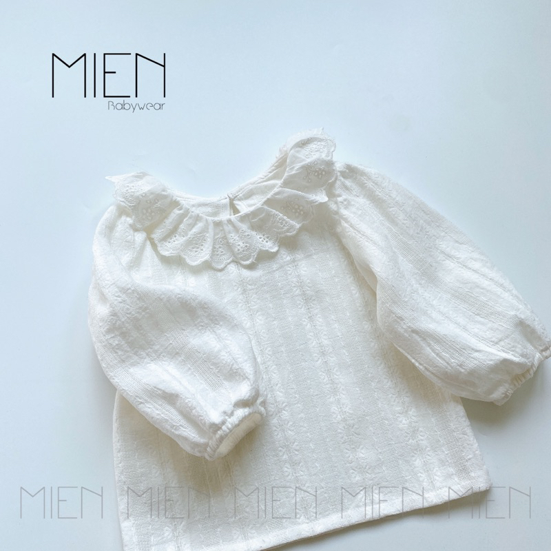 Set yếm dài nhún ngực kèm khăn tam giác MIEN cho bé