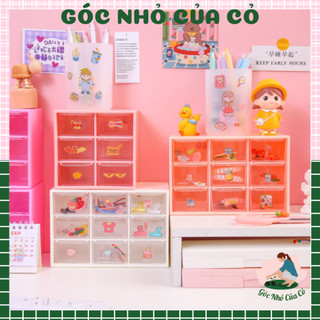 Hộp 9 ngăn kéo,kệ 9 ô chống bụi lưu trữ để bàn đựng trang sức vòng tay mĩ phẩm văn phòng phẩm tủ mini 9 ngăn kéo VPP0084