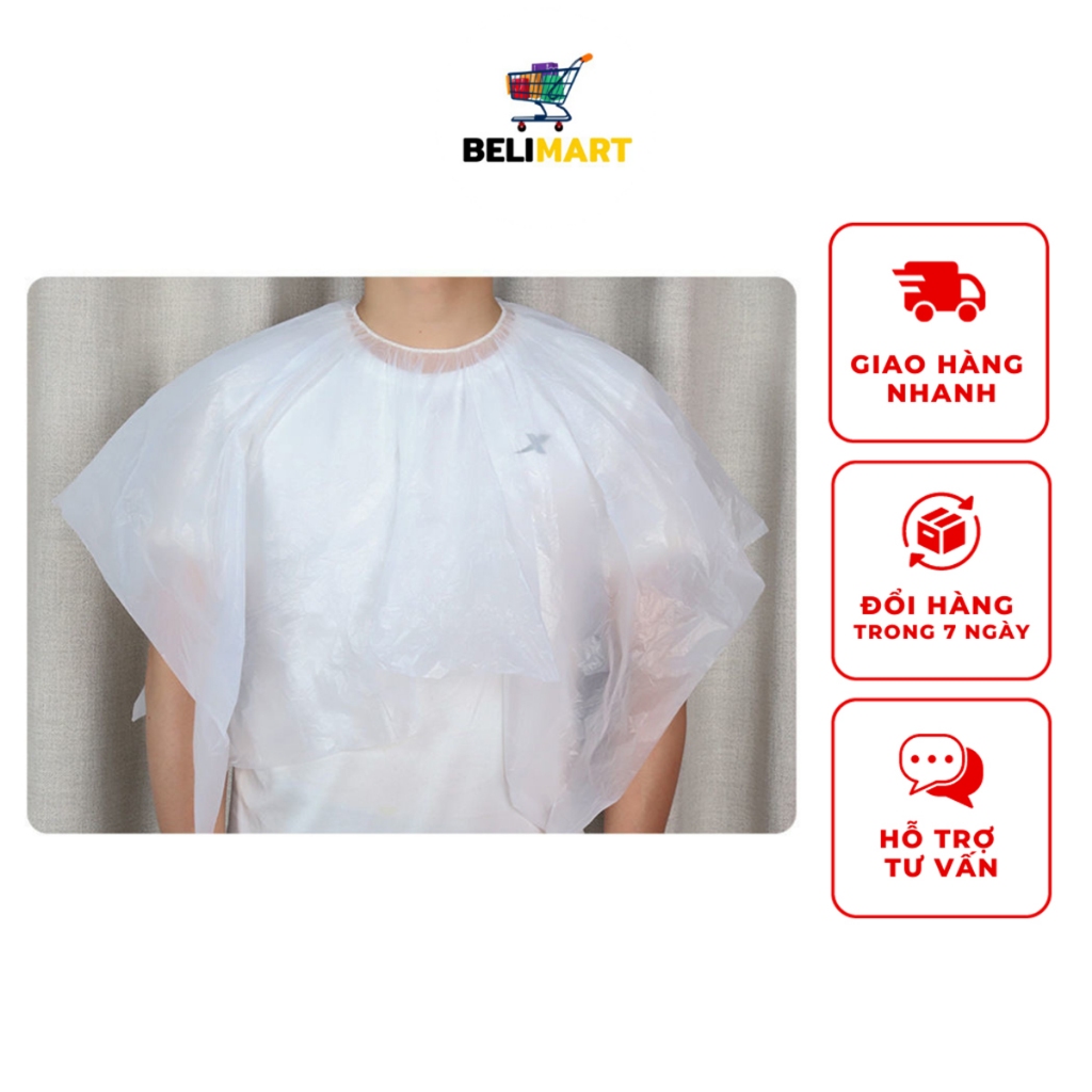Áo choàng nhuộm tóc, cắt tóc dùng 1 lần, bạt nhuộm tóc tại nhà chống thấm nước, tiện dụng BELIMART BL058