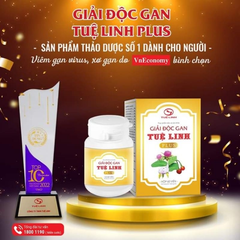 COMBO 5 HỘP  GIẢI ĐỘC GAN TUỆ LINH PLUS-MIỄN PHÍ SHIP_CHUYÊN BIỆT CHO NGƯỜI VIÊM GAN VIRUS VÀ XƠ GAN