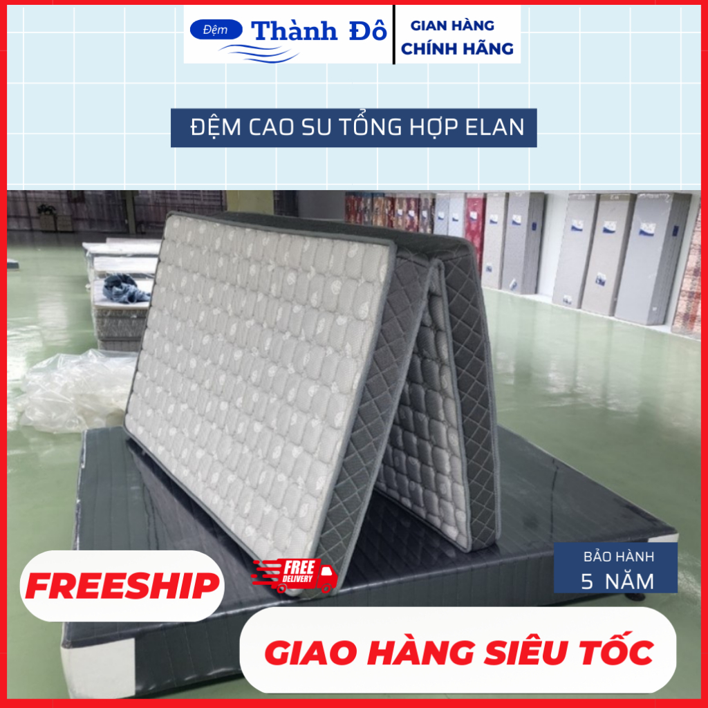Đệm cao su su tổng hợp elan, kháng khuẩn, êm ái - hàng chính hãng