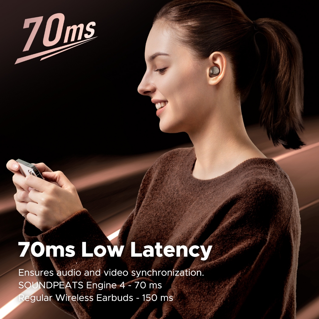 Tai Nghe True Wireless SoundPEATS Engine 4 Dual Coaxial DD | Pin 12.5h Bluetooth 5.3