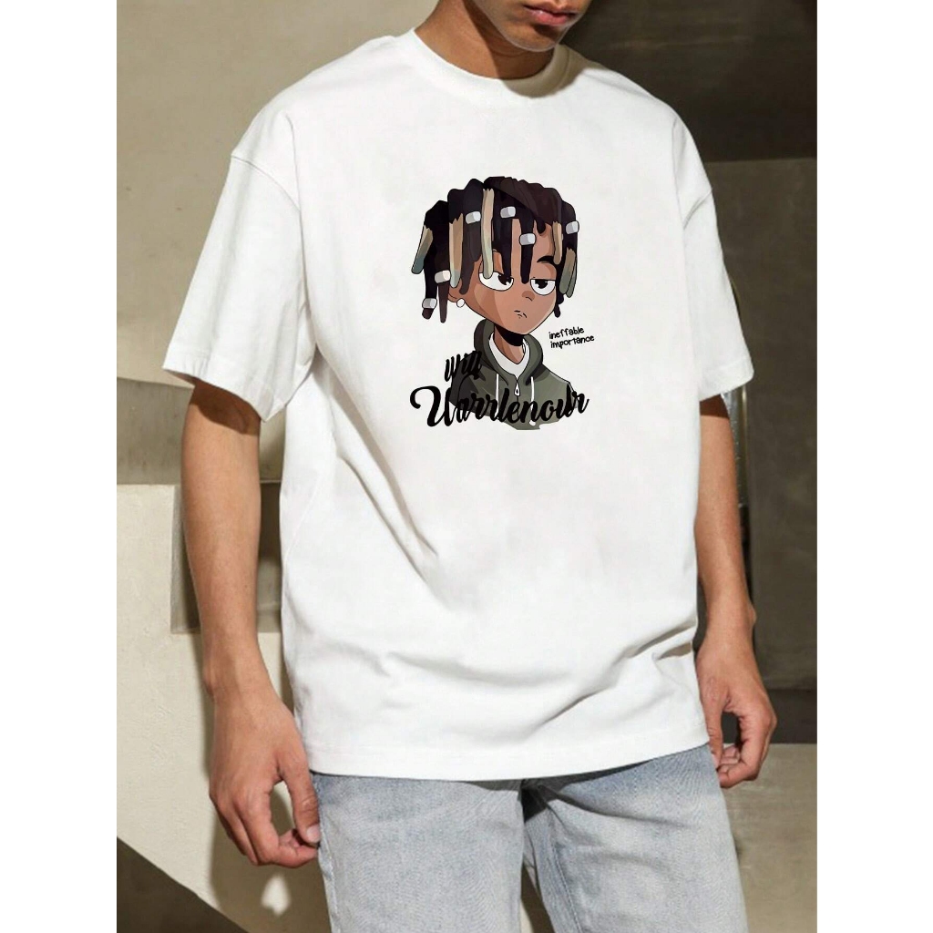 Áo thun nam nữ họa tiết tóc xoăn tay lỡ form rộng unisex