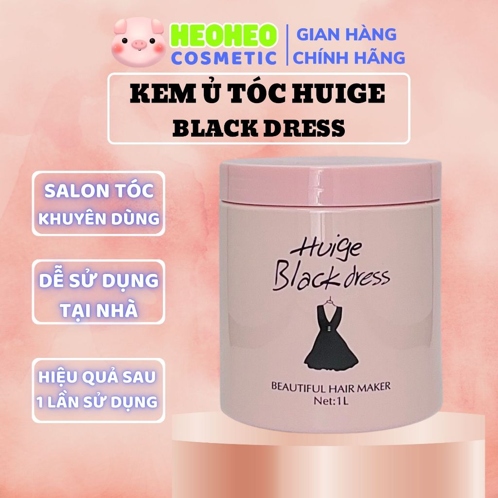 Kem ủ tóc Huiger black dress 1000ML Huige BỘT NGỌC CHAI ,VÁY ĐEN siêu mềm mượt
