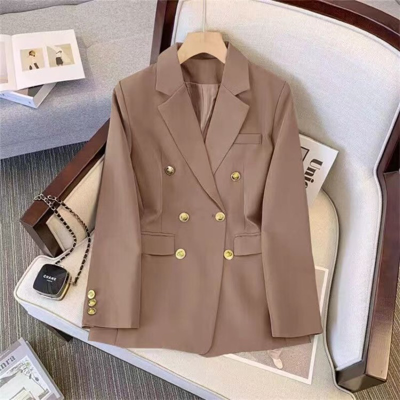 [ Sẵn] Áo blazer cúc đồng hai lớp có đệm vai BL08