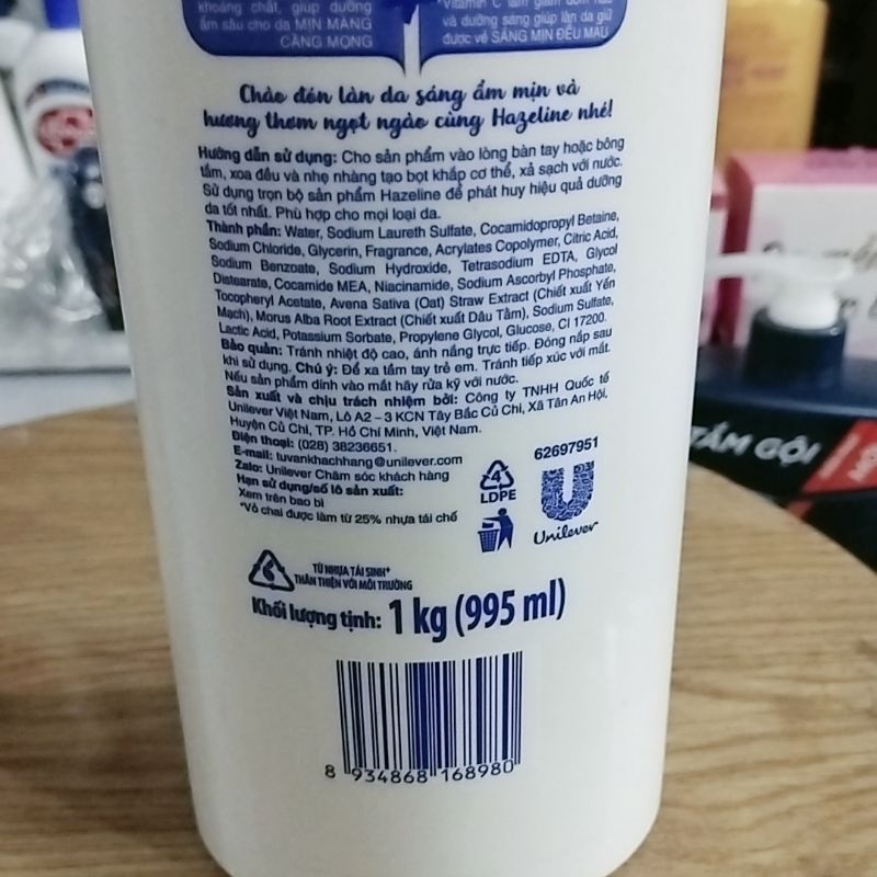 Sữa tắm hazeline 1kg