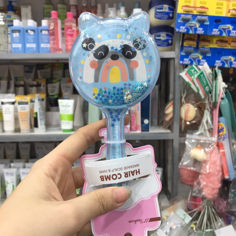 Lược gai massage tóc chống gãy rụng tóc có kim tuyến giao màu ngẫu nhiên