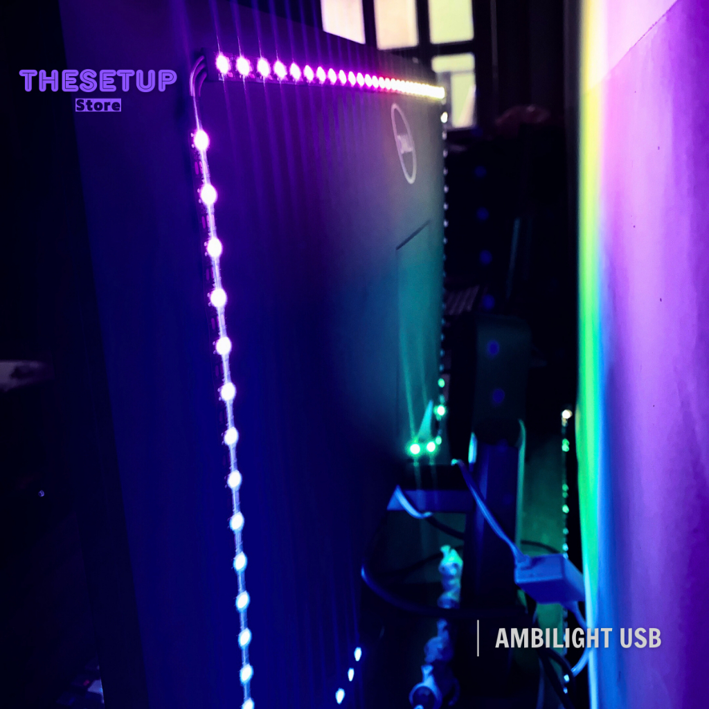 Led màn hình Ambilight USB sync màu theo màn hình máy tính, mở rộng màn hình, nhiều hiệu ứng màu sắc, nháy theo nhạc
