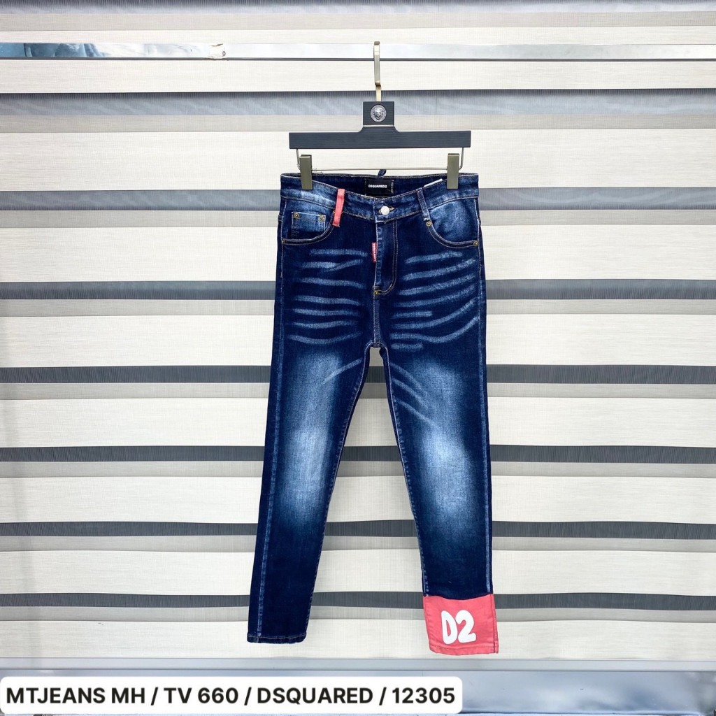 Quần Jeans DSQ Nam Thêu Logo Hình Siêu Chất - Quần DSQ Nam Vẩy Sơn Cao Cấp Hót 2023