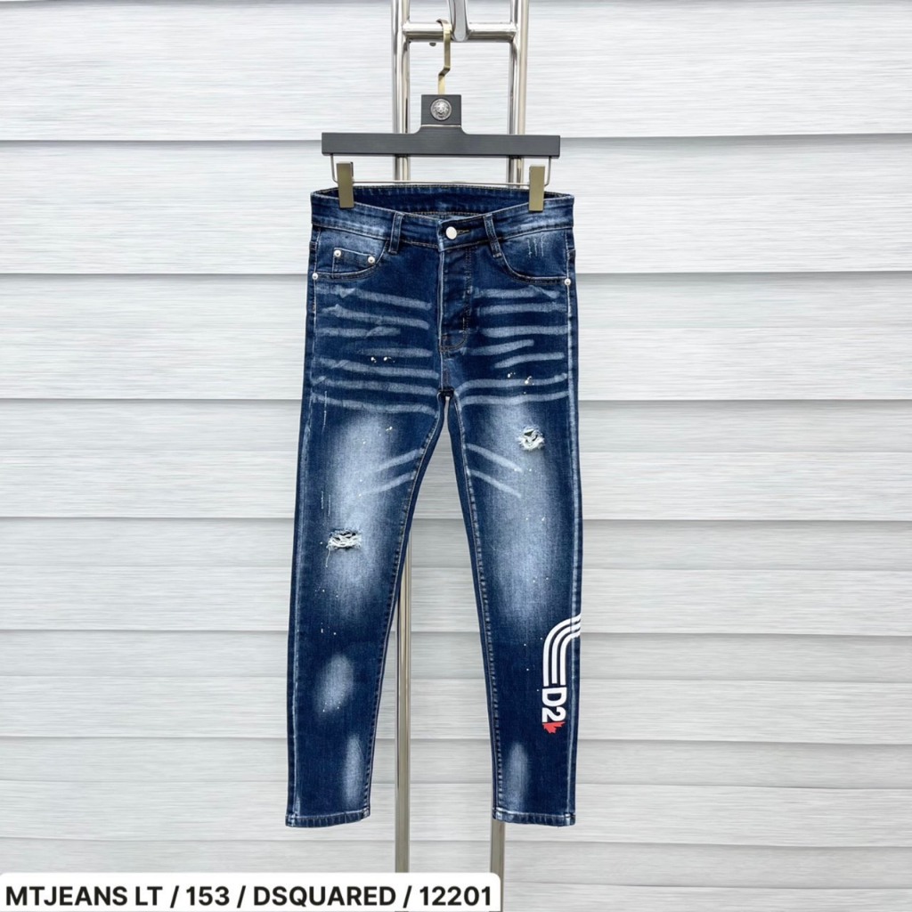 Quần Jeans DSQ Nam Thêu Logo Hình Siêu Chất - Quần DSQ Nam Vẩy Sơn Cao Cấp Hót 2023