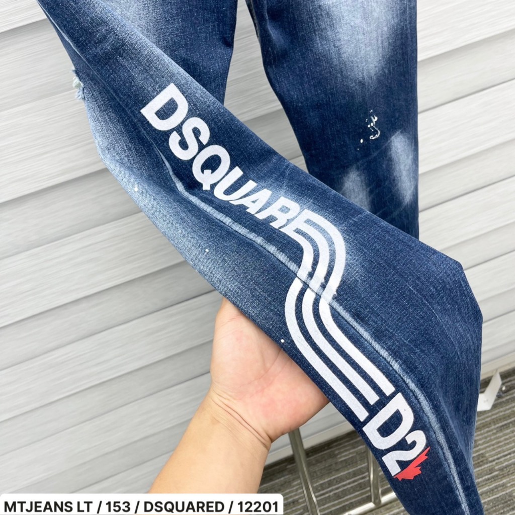 Quần Jeans DSQ Nam Thêu Logo Hình Siêu Chất - Quần DSQ Nam Vẩy Sơn Cao Cấp Hót 2023