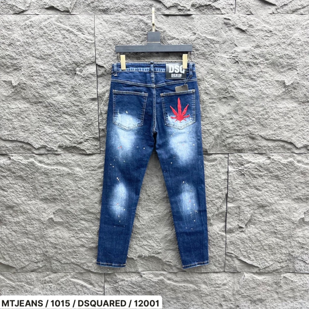 Quần Jeans DSQ Nam Thêu Logo Hình Siêu Chất - Quần DSQ Nam Vẩy Sơn Cao Cấp Hót 2023