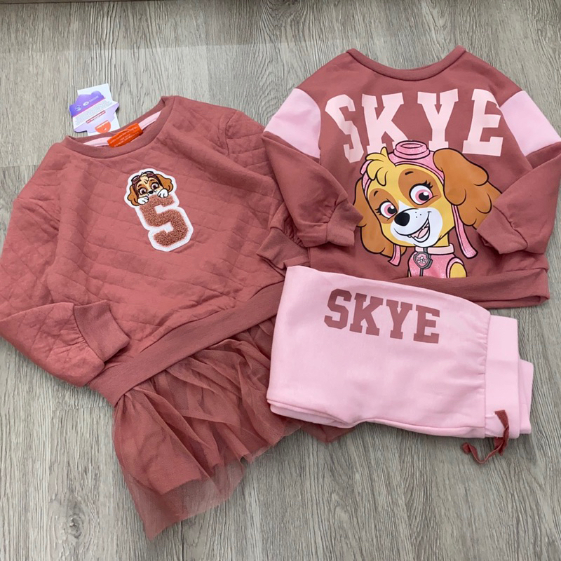 Set bộ nỉ và Váy Chó đội trưởng cho bé gái siêu xinh size từ 12-18 cân