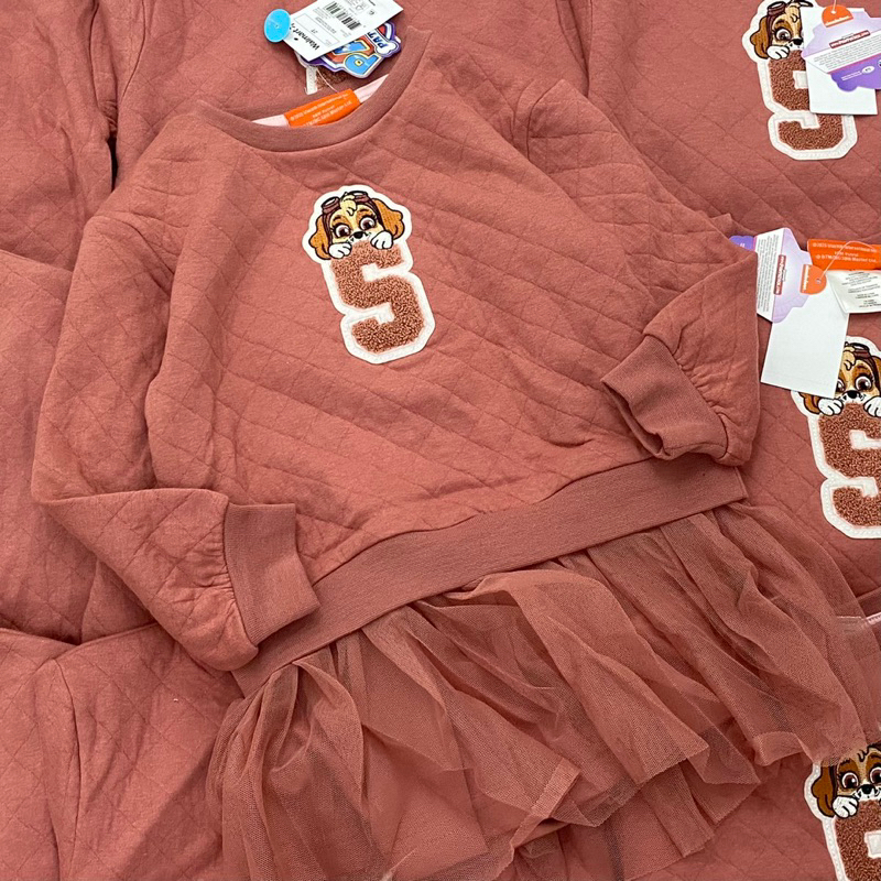 Set bộ nỉ và Váy Chó đội trưởng cho bé gái siêu xinh size từ 12-18 cân