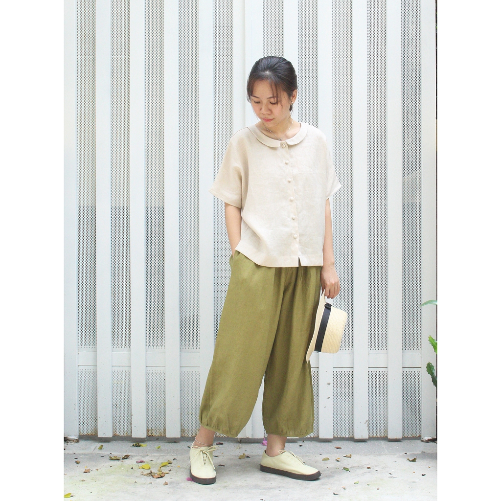 SAYO PANT - Quần dài linen ống boom unisex - by Tháng Năm