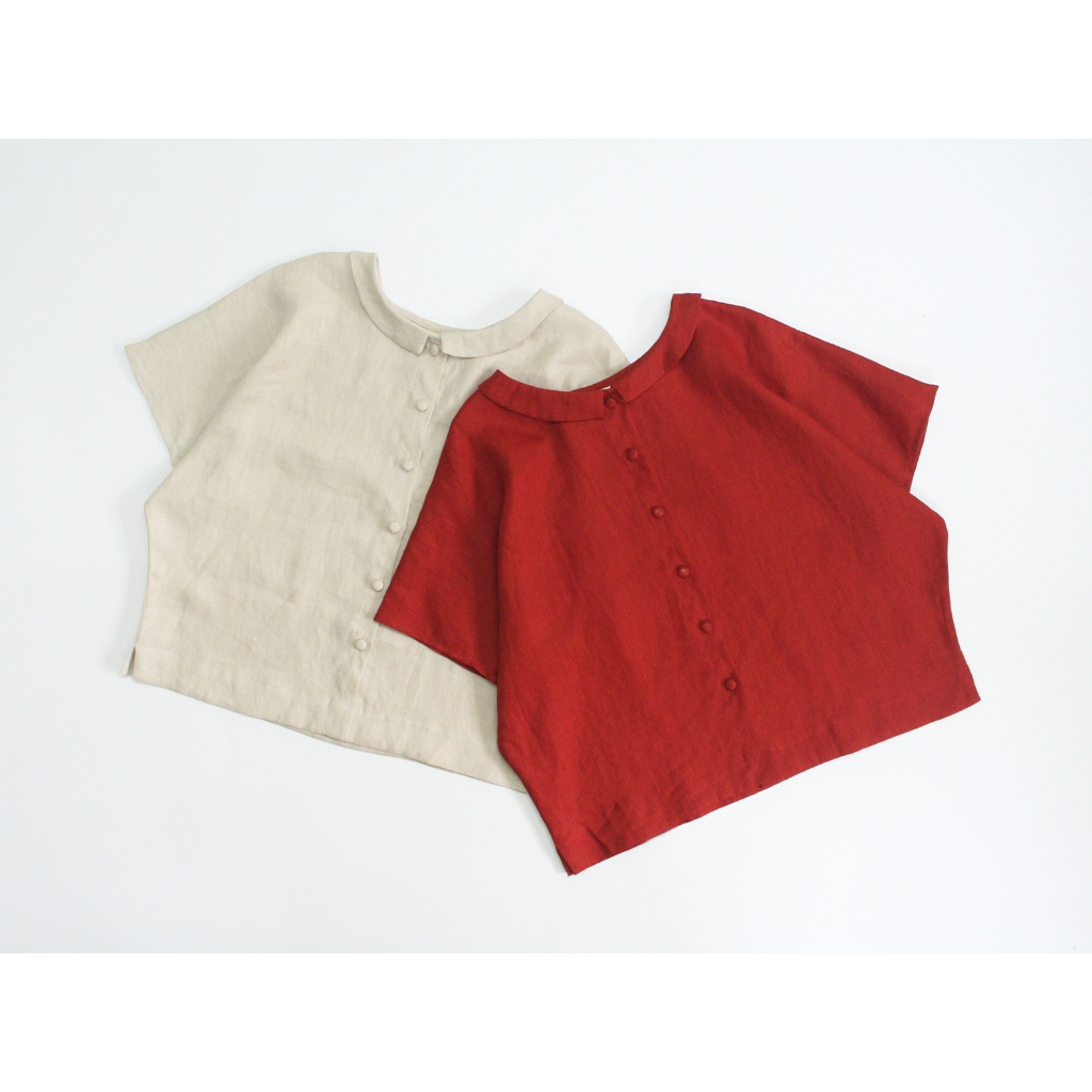 DIAN TOP - Áo linen bâu sen nhỏ form cánh dơi - by Tháng Năm