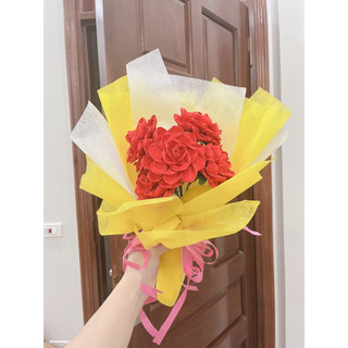 Bó hoa hồng giấy nhún 5 bông siêu rẻ!